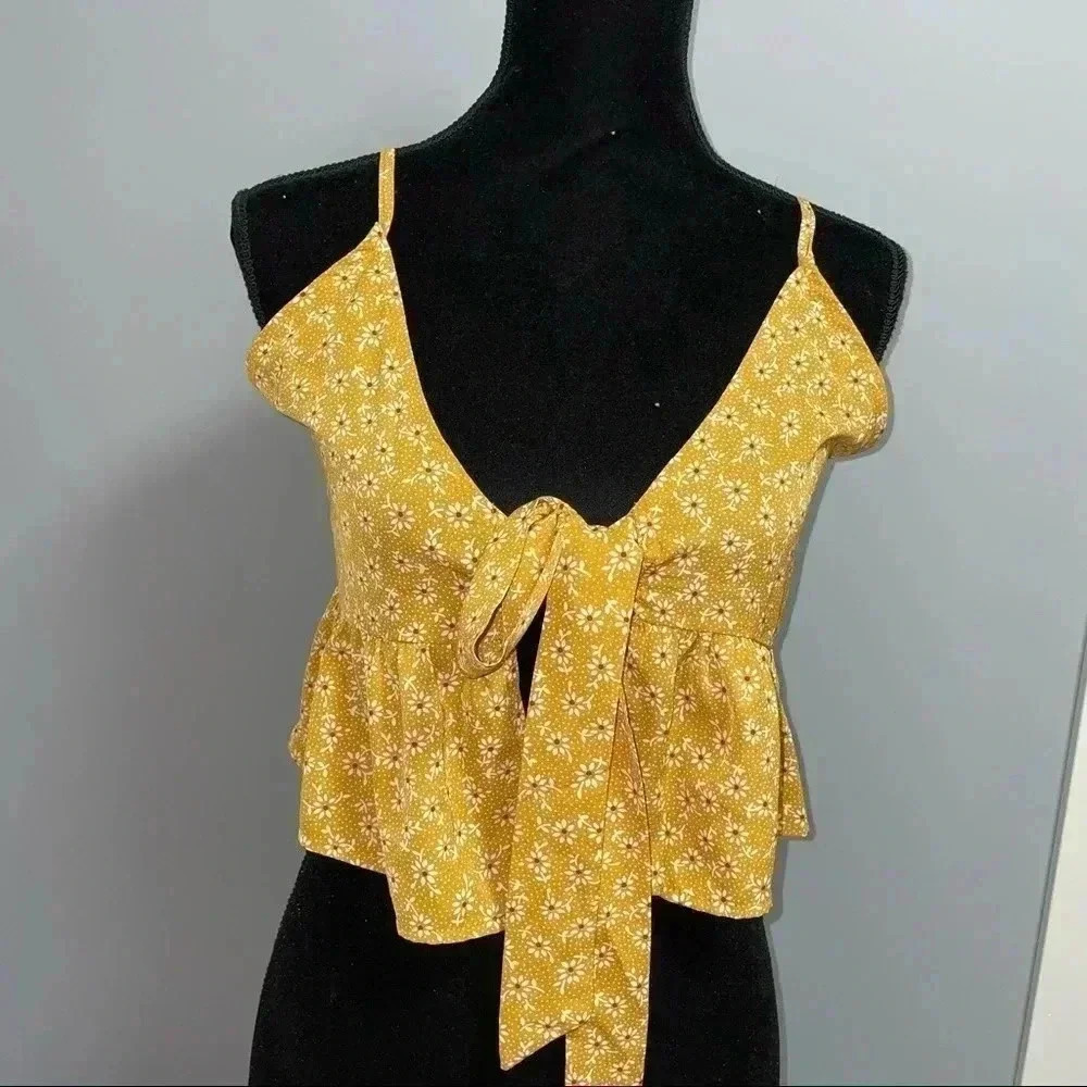 Zaful Tie Front Crop Tank